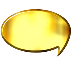 Image showing 3D Golden Speech Bubble