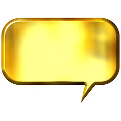 Image showing 3D Golden Speech Bubble