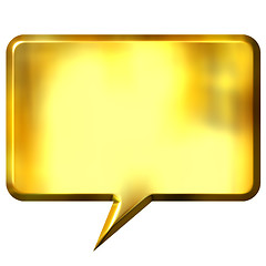 Image showing 3D Golden Speech Bubble