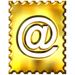 Image showing 3d golden stamp with email symbol