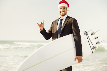 Image showing Santa Business Surfist