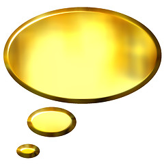 Image showing 3D Golden Thought Bubble