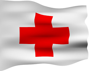 Image showing 3D Red Cross Flag