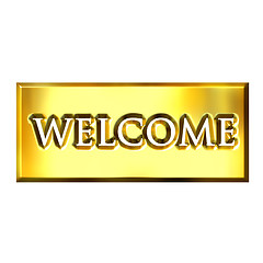 Image showing 3D Golden Welcome Sign