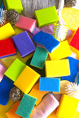 Image showing Colorful sponges