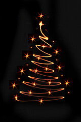 Image showing christmas tree in the dark 