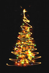 Image showing christmas tree in the dark 