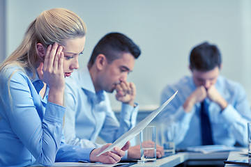 Image showing business people having problem in office