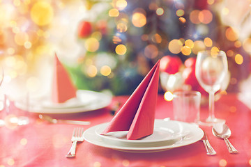 Image showing room with christmas tree and decorated table