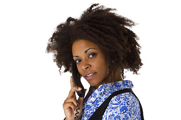 Image showing African american woman on the phone