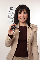 Image showing Optometrist with trial frames