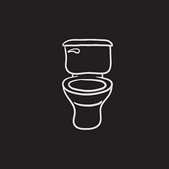 Image showing Lavatory bowl sketch icon.