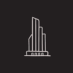 Image showing Skyscraper office building sketch icon.