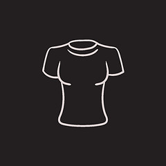 Image showing Female t-shirt sketch icon.