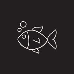 Image showing Small fish sketch icon.