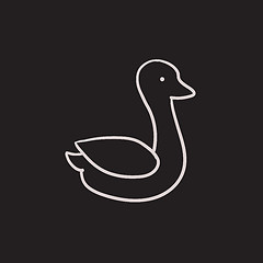 Image showing Duck sketch icon.