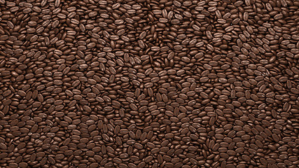 Image showing Roasted Coffee beans texture or background