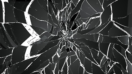 Image showing Splitted or broken glass pieces on white