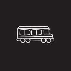 Image showing School bus sketch icon.