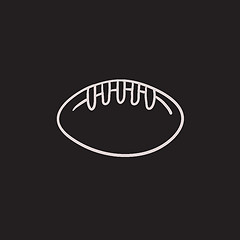 Image showing Rugby football ball sketch icon.