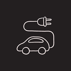 Image showing Electric car sketch icon.