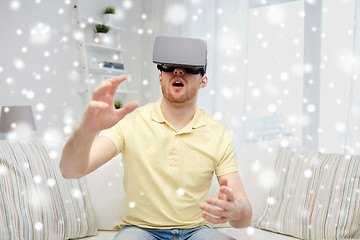 Image showing young man in virtual reality headset or 3d glasses