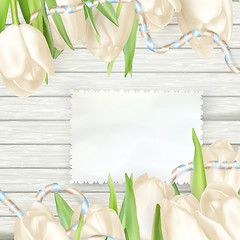 Image showing Paper card with tulips. EPS 10