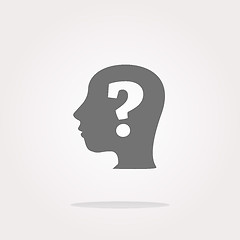 Image showing question mark on human head icon vector, question mark on human head icon, question mark on human head icon picture, question mark on human head icon flat, question mark on human head icon