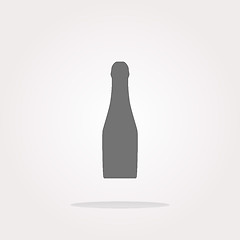 Image showing vector bottle with drink - icon glossy button 