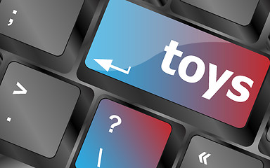 Image showing toys word on computer keyboard pc key vector, keyboard keys, keyboard button
