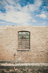 Image showing Old window on a wall