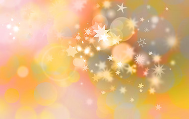 Image showing pastel golden xmas stars in different shapes