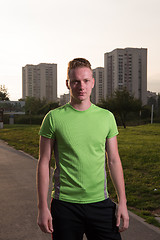 Image showing portrait of a young man on jogging