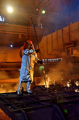 Image showing Steel worker in steel plant