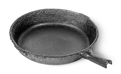 Image showing Empty old cast iron frying pan rotated