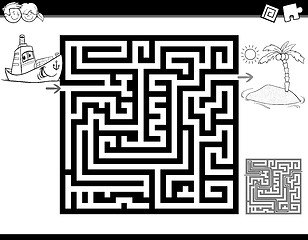 Image showing maze or labyrinth coloring page