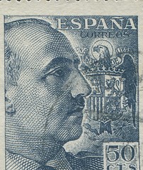 Image showing SPAIN - CIRCA 1949: Stamp printed in Spain showing a portrait of General Francisco Franco 1892-1975 , series \