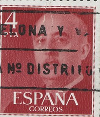 Image showing SPAIN - CIRCA 1949: Stamp printed in Spain showing a portrait of General Francisco Franco 1892-1975 , series \