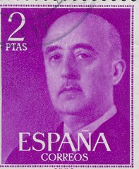 Image showing SPAIN - CIRCA 1949: Stamp printed in Spain showing a portrait of General Francisco Franco 1892-1975 , series \