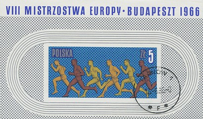 Image showing POLAND - CIRCA 1966: stamp printed in Poland, shows long distance race, circa 1966