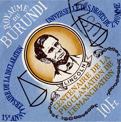 Image showing BURUNDI - CIRCA 1989: stamp printed by Burundi, shows Abraham Lincoln, circa 1989