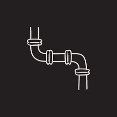 Image showing Water pipeline sketch icon.