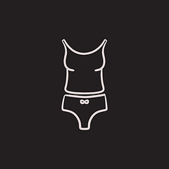 Image showing Singlet and panties sketch icon.