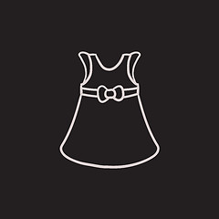 Image showing Baby dress sketch icon.