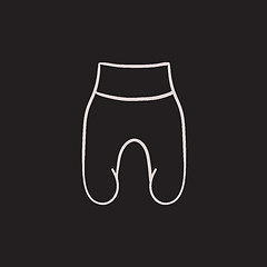 Image showing Baby romper sketch icon.