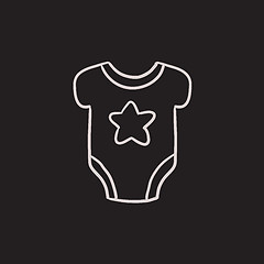 Image showing Baby short-sleeve bodysuit sketch icon.