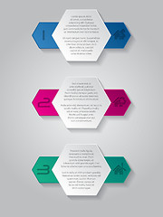 Image showing Infographics background with house icons and hexagon elements