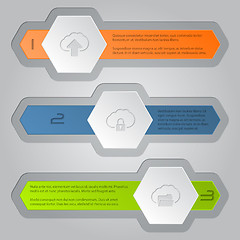 Image showing Infographics background with hexagon elements and cloud icons