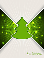 Image showing Christmas greeting with bursting green christmas tree