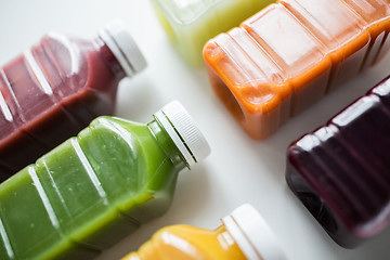 Image showing bottles with different fruit or vegetable juices